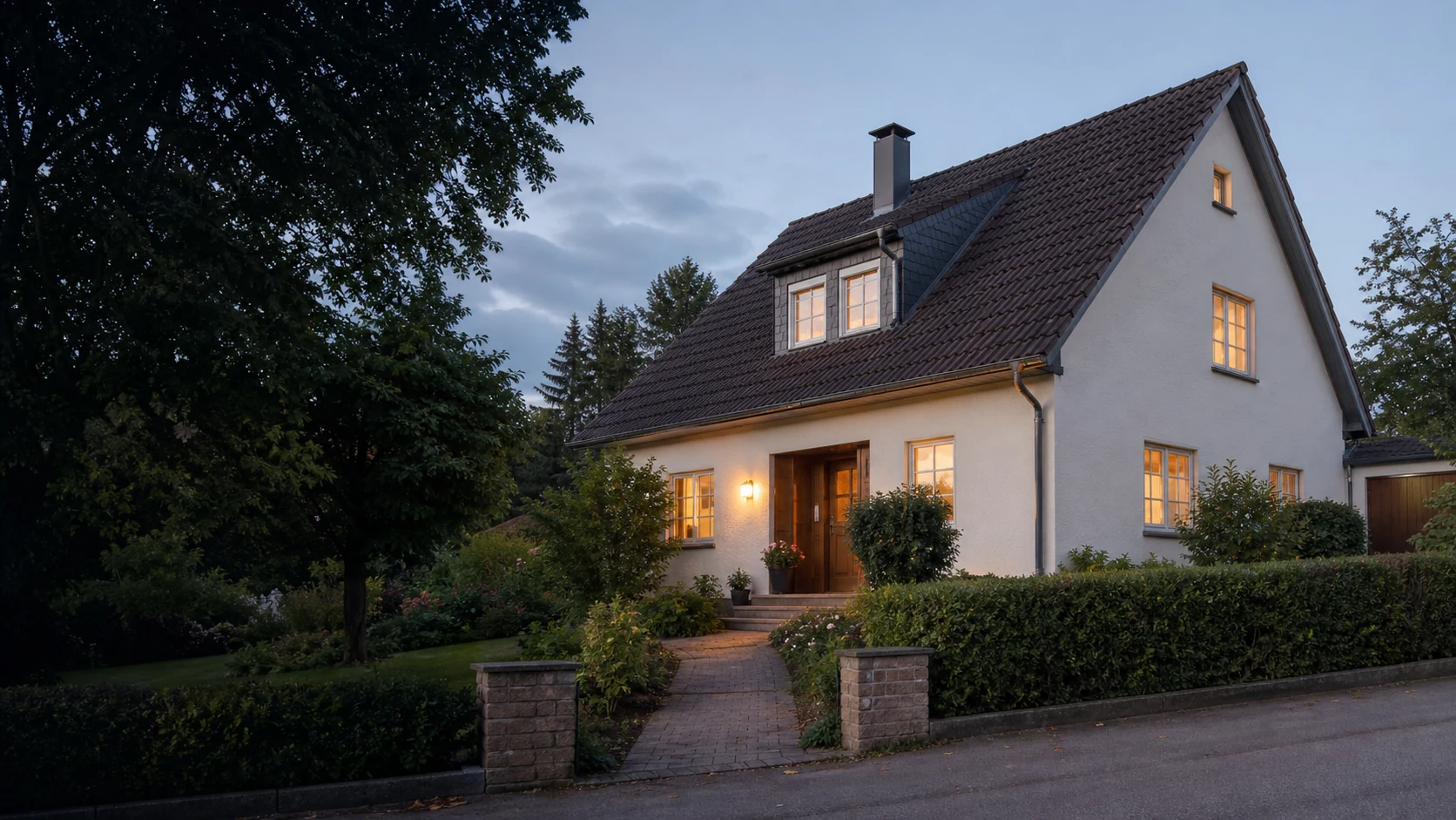 Gepflegtes Einfamilienhaus als illustratives Beispiel für einen Verkauf im Alter