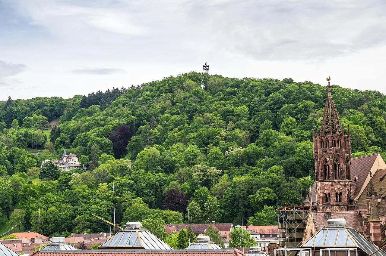 Blick über Freiburg mit Münster und Schlossberg